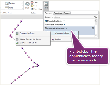 Right-click in tool mgr
